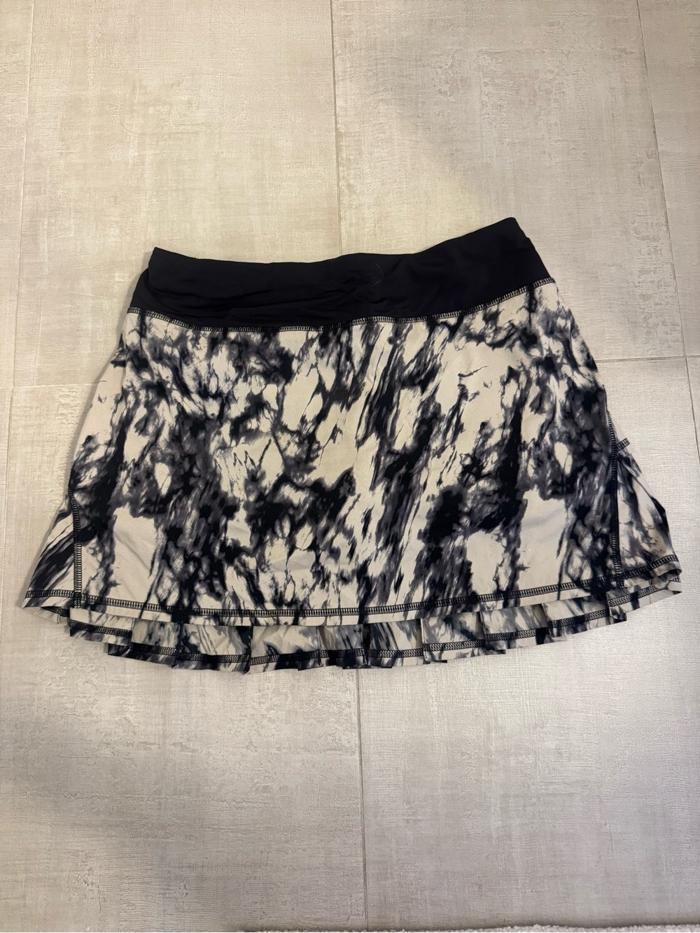 lululemon athletica Black and White Tie-Dye Skater Skirt